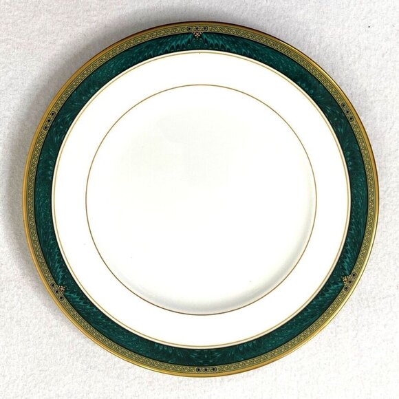 Lenox Classic Modern Dinner Salad Bread & Butter Plates Gold Green Marble Trim - Picture 2 of 12